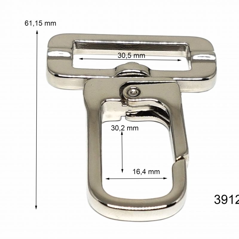 3912/30 : Mosquetón zamak 30 mm