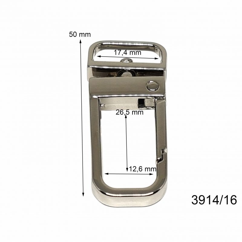 3914/16: Mosquetón zamak 16 mm