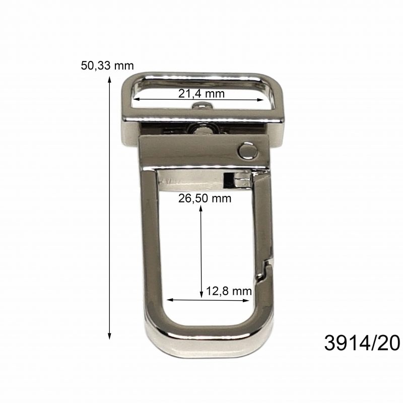 3914/20: Mosquetón zamak 20 mm